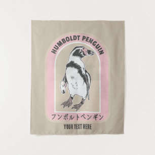 Humbolt penguin Japanese writing Tapestry