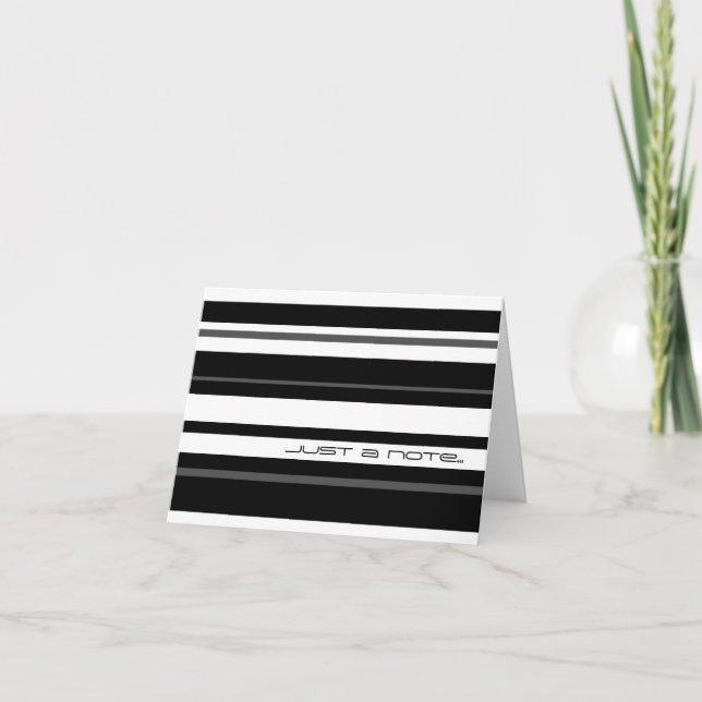 Humbug Stripe 'Just a note...' note card (Front)