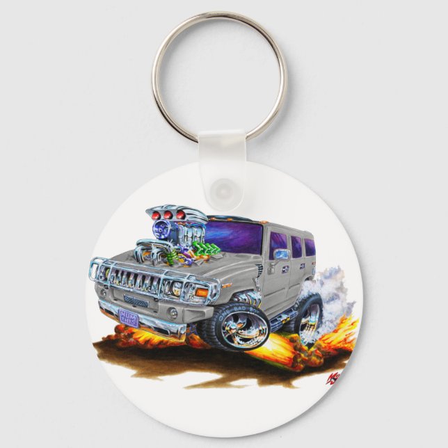 Hummer H2 Grey Truck Key Ring (Front)