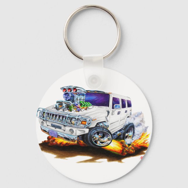Hummer H2 WhiteTruck Key Ring (Front)