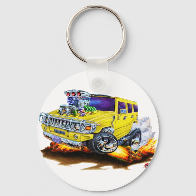 Hummer H2 Yellow Truck Key Ring (Front)