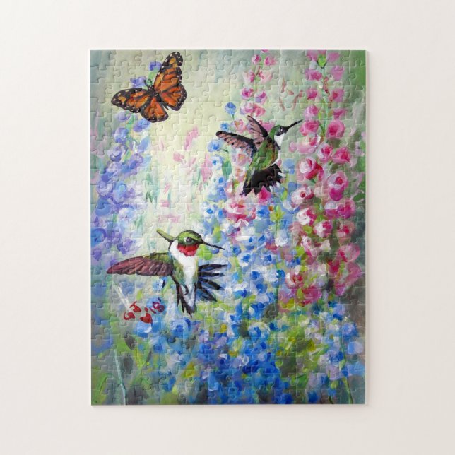 HUMMERS BUTTERFLY SUMMER GARDEN PUZZLE (Vertical)