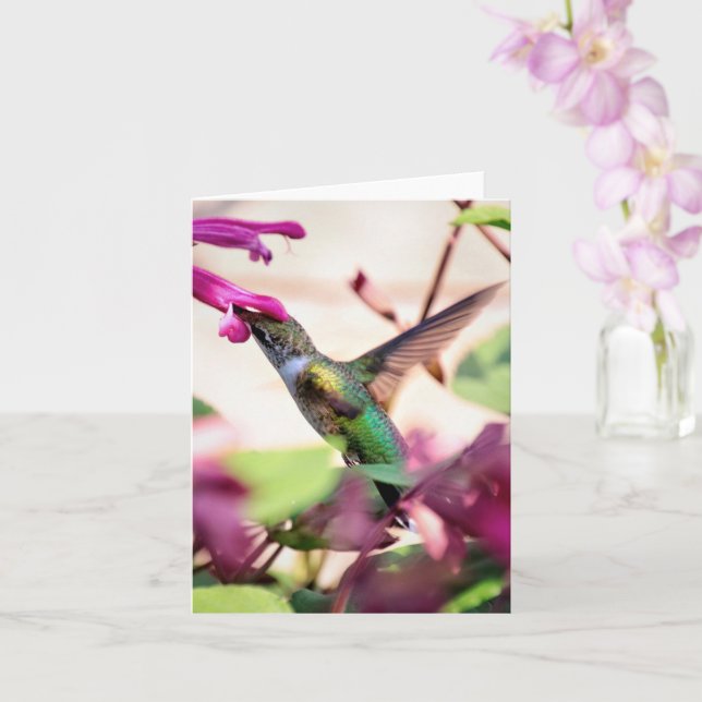 Humming Along Note Card (Orchid)