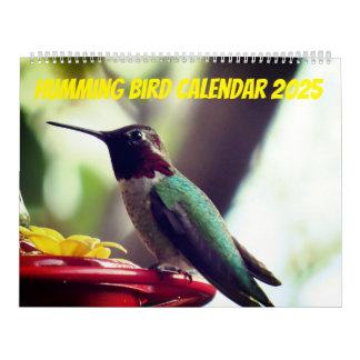 Humming Bird 2025 LargeCalendar, White Calendar
