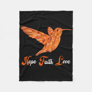 Humming-bird Aml Leukaemia Awareness Fleece Blanket
