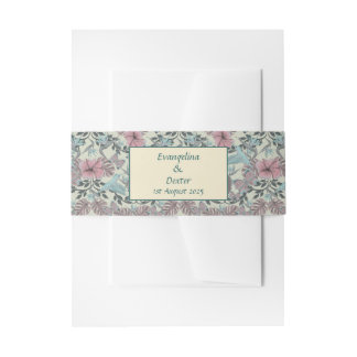 Humming bird and Hibiscus - vertical belly band Invitation Belly Band