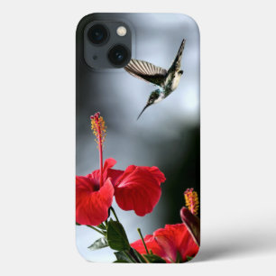 Humming Bird and Red Flower iPhone 13 Case