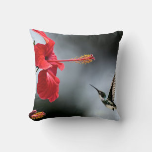 Humming Bird and Red Flower Cushion