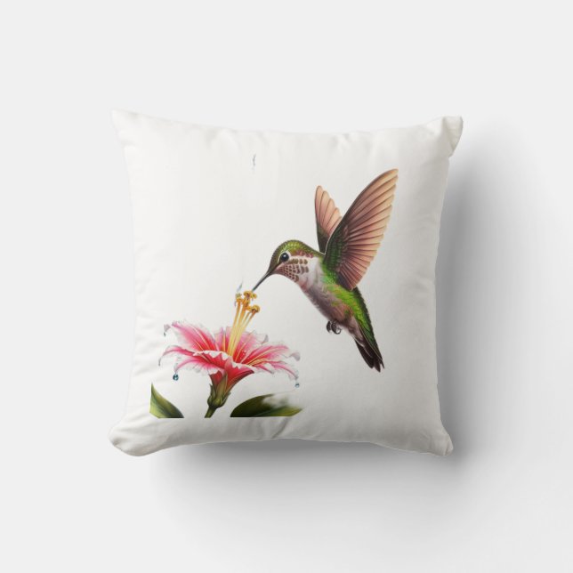 Humming Bird at Lunch Cushion (Front)