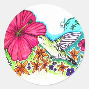 Humming Bird Classic Round Sticker