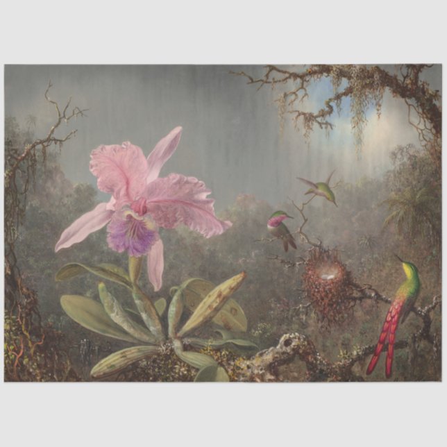 Humming bird & Iris Decoupage Paper (Front)