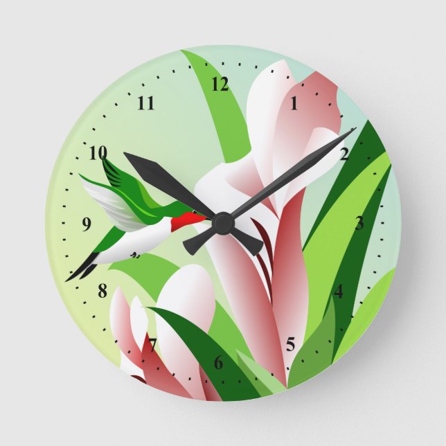 Humming Bird Round Clock (Front)