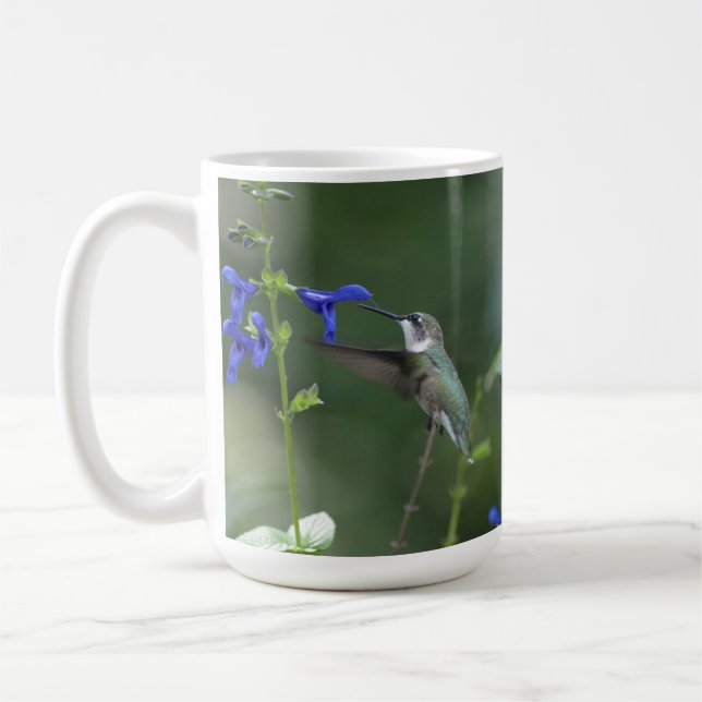 Humming Bird salvia sapphire blue mug (Left)