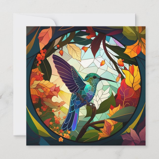 Humming Bird Stained Glass (Front)
