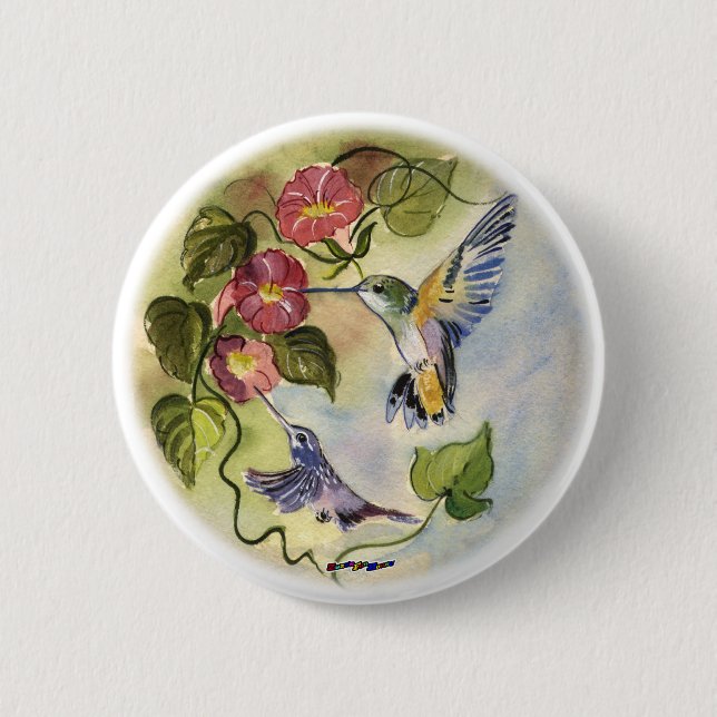 Humming Birds 6 Cm Round Badge (Front)