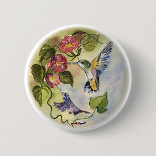Humming Birds 6 Cm Round Badge