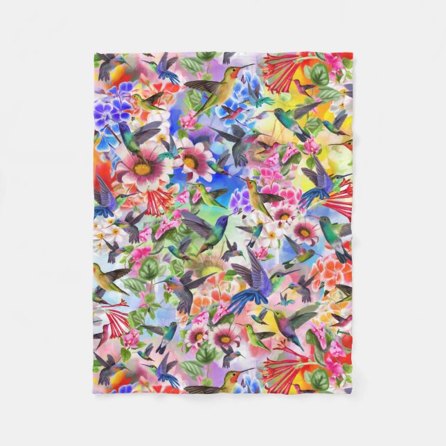 Humming Birds Fleece Blanket (Front)