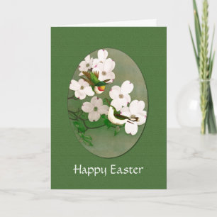 Humming Birds on Dogwood Easter Greeting Holiday Card