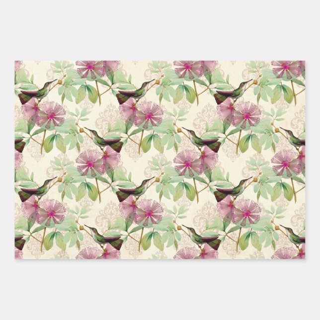 Humming Birds Series Design Seven Wrapping Paper Sheet (Front)