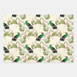 Humming Birds Series Design Three Wrapping Paper Sheet