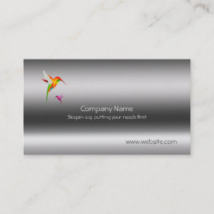 Humming Birds, stylised on metallic-style template Business Card