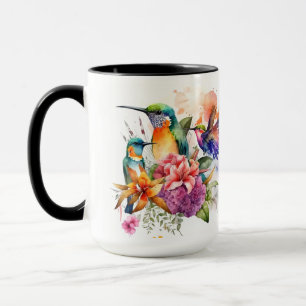 Humming Birds with Beautiful Flowers Mug