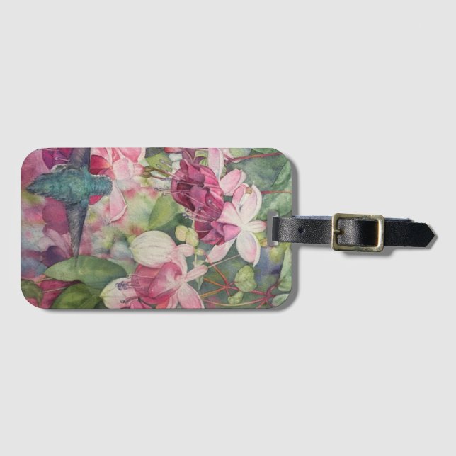 Humming for Fuchsias Luggage Tag (Front Horizontal)