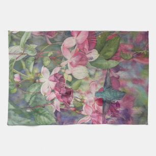Humming for Fuchsias Tea Towel