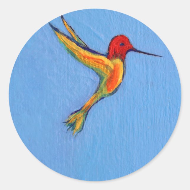 Hummingbird 3 classic round sticker (Front)