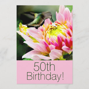 Hummingbird 50th Brithday Party Invitation