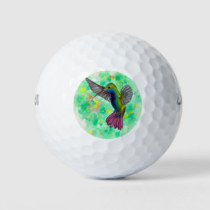 Hummingbird - acrylic painting golf balls
