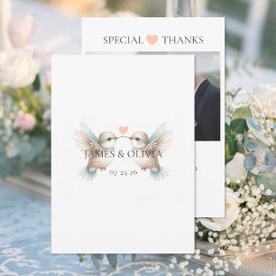 Hummingbird Add Photo Wedding Thank You Card