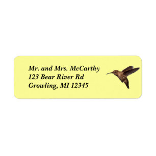 Hummingbird Address Label Return Address Label