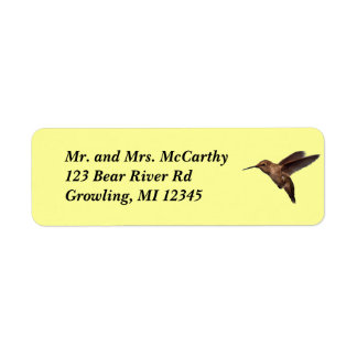 Hummingbird Address Label Return Address Label