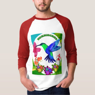 Hummingbird Amidst Nature’s Beauty,Serenade Wings  T-Shirt