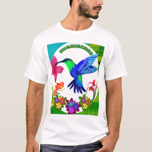Hummingbird Amidst Nature’s Beauty,Serenade Wings T-Shirt