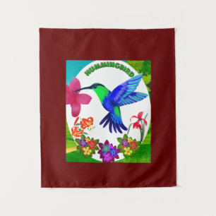 Hummingbird Amidst Nature’s Beauty, Serenade Wings Tapestry