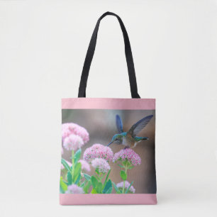 Hummingbird Among Flowers Tote Bag