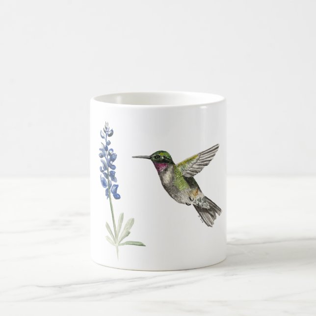 Hummingbird and Bluebonnet Coffee Mug (Center)