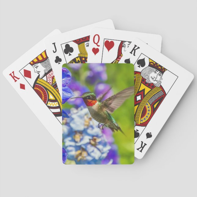 Hummingbird And Delphinium  Playing Cards (Back)