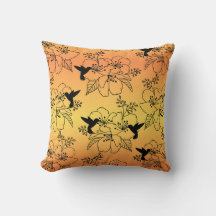 Hummingbird and Floral Pattern Cushion