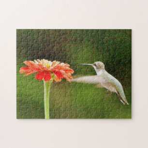 Hummingbird and Flower Art Puzzle