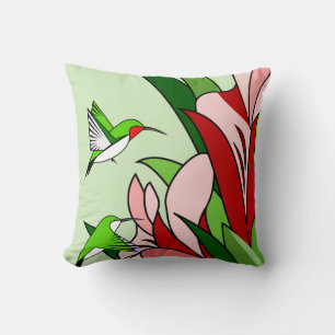 Hummingbird and Flower Cushion