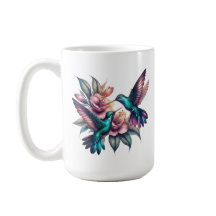 Hummingbird and flower Large Classic Ceramic