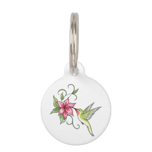 Hummingbird and Flower Pet Tag