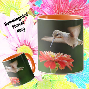 Hummingbird and Flower Pretty Mug Cup
