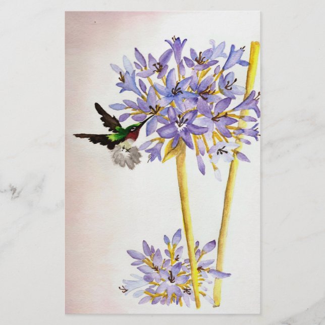 Hummingbird and Flowers (Front)