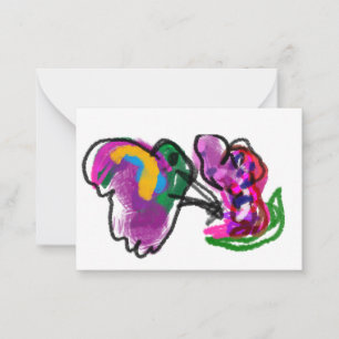 Hummingbird and flowers card