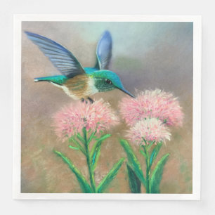 Hummingbird and  Flowers Paper Napkin
