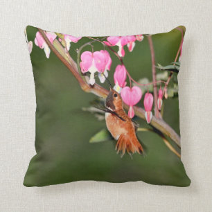 Hummingbird and Flowers Picture Cushion